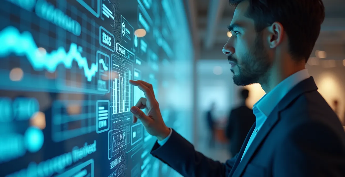 Illustration montrant une intégration entre CRM et comptabilité, symbolisant la transformation des efforts commerciaux en résultats financiers