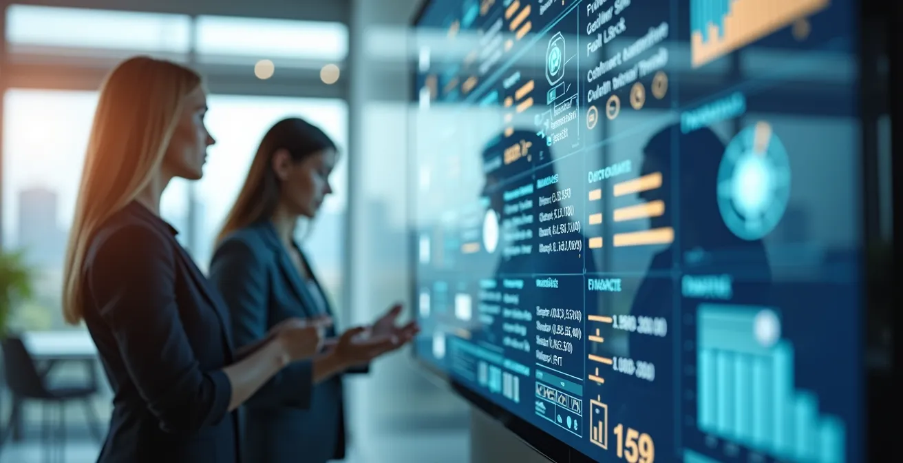 Illustration symbolique représentant la personnalisation d'un CRM pour la comptabilité avec des éléments visuels de facturation et de gestion commerciale
