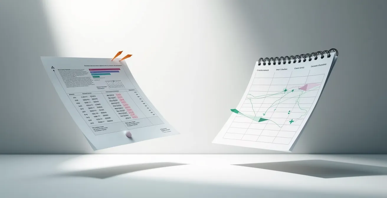 Comparaison visuelle entre comptabilité de trésorerie et d'engagement sur un tableau de bord