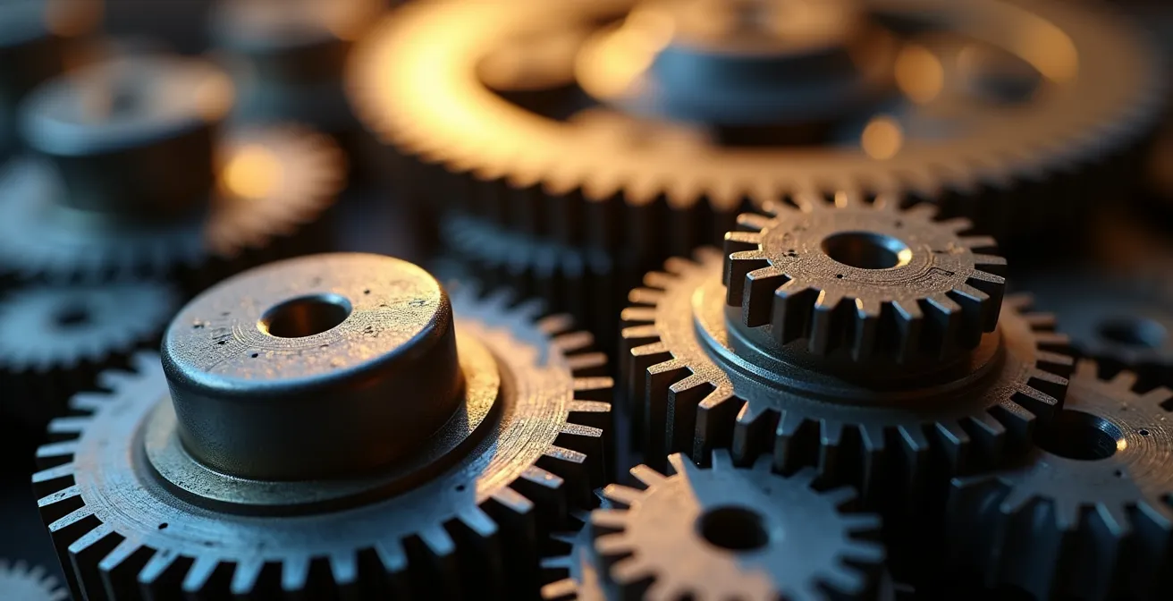 Métaphore visuelle de la différence entre CAF et cash-flow avec un moteur automobile