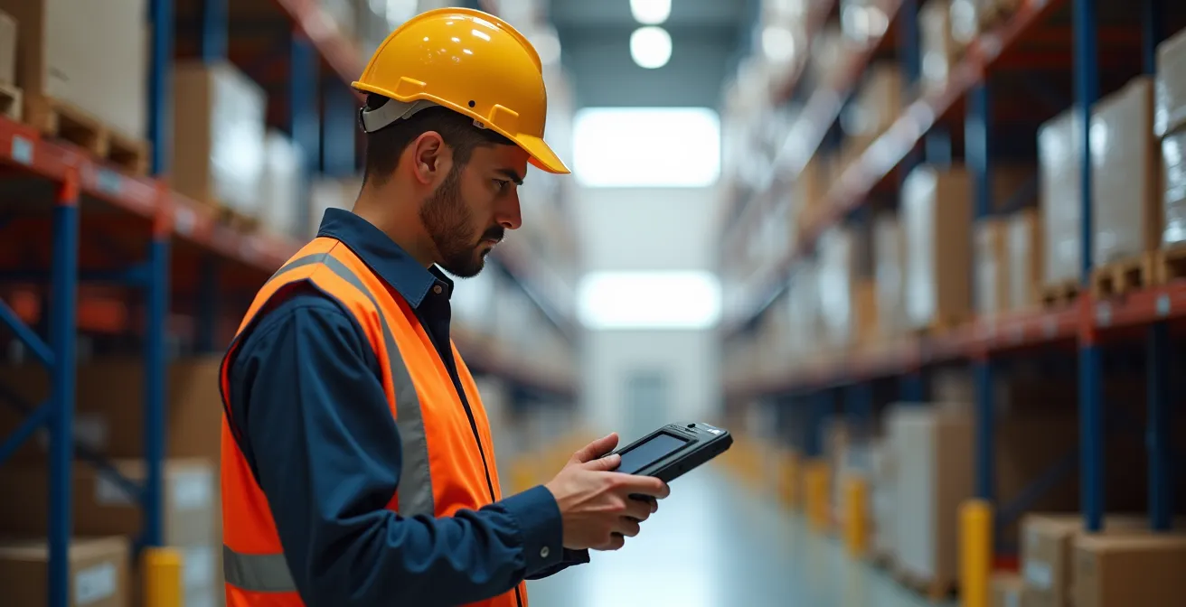 Entrepôt moderne avec système de picking optimisé et démarche RSE en France