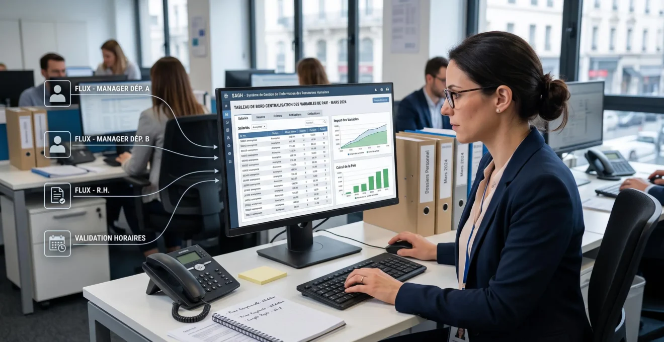 Gestionnaire de paie centralisant les variables transmises par plusieurs managers